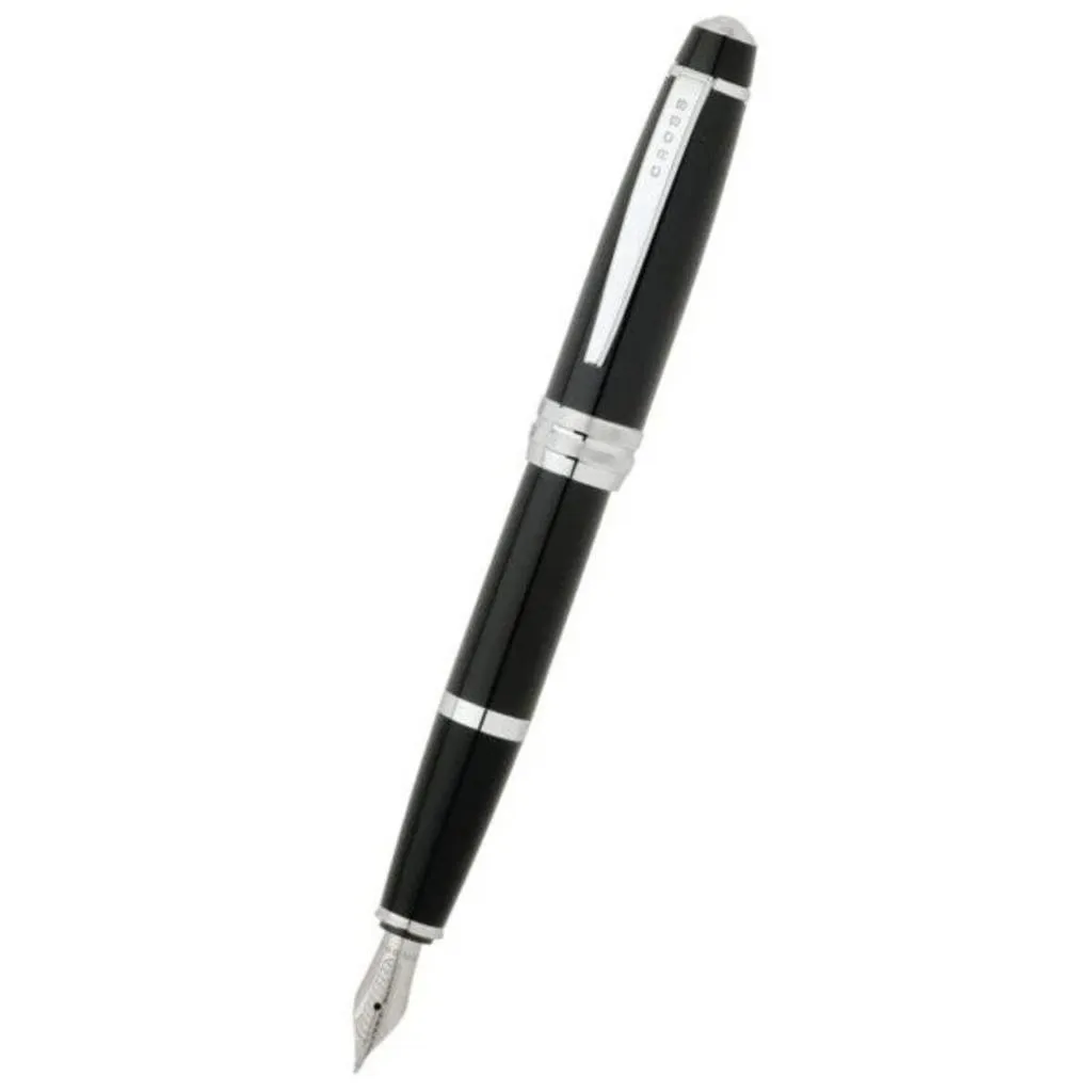 Cross Bailey BlackLacquer Stainless Steel Medium Nib Fountain Pen