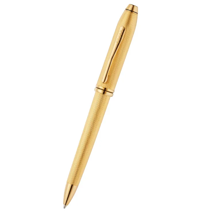 [AT0042-77] Cross Townsend 23KT Gold-plated Diamond Pattern with 23KT Gold-plated Trim Ballpoint Pen