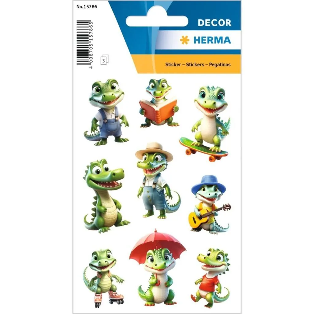 [15786] Herma Sticker Decor Funny Crocodiles