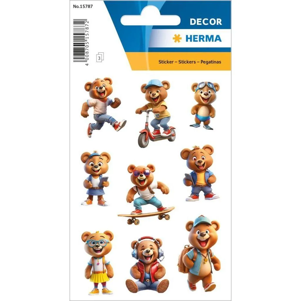 [15787] Herma Sticker Decor Coole Teddys