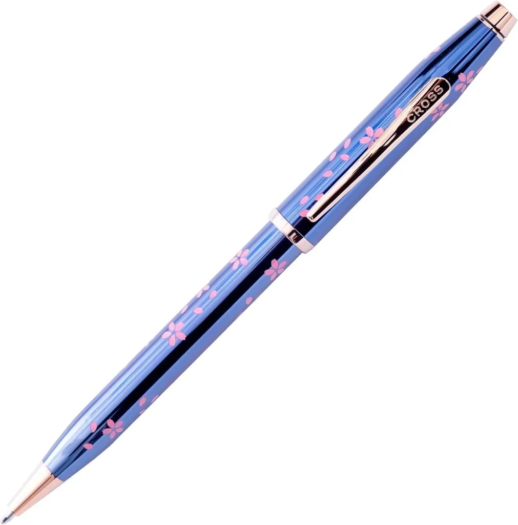 [AT0082-163] Cross Century II Cherry Blossom Translucent Blue Lacquer Ballpoint Pen