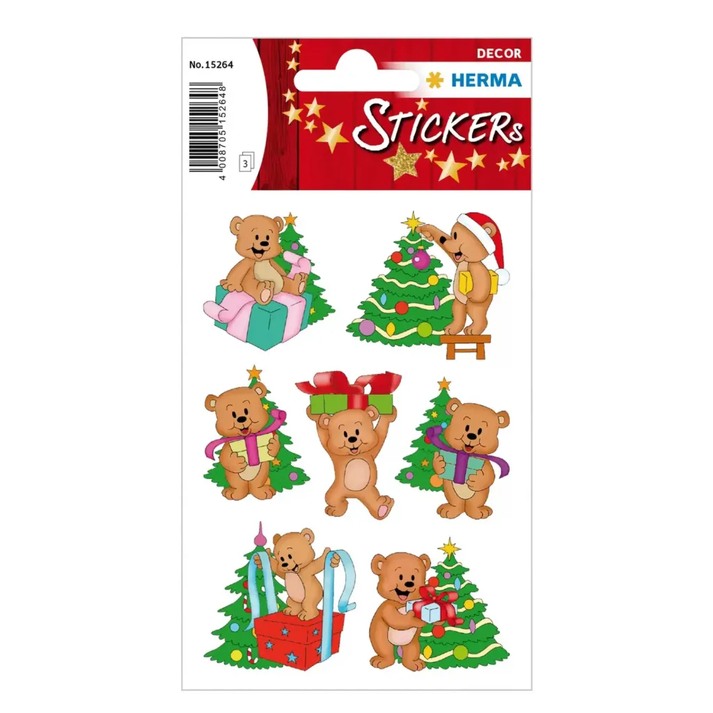 [15264] Herma Sticker Decor Christmas Bears