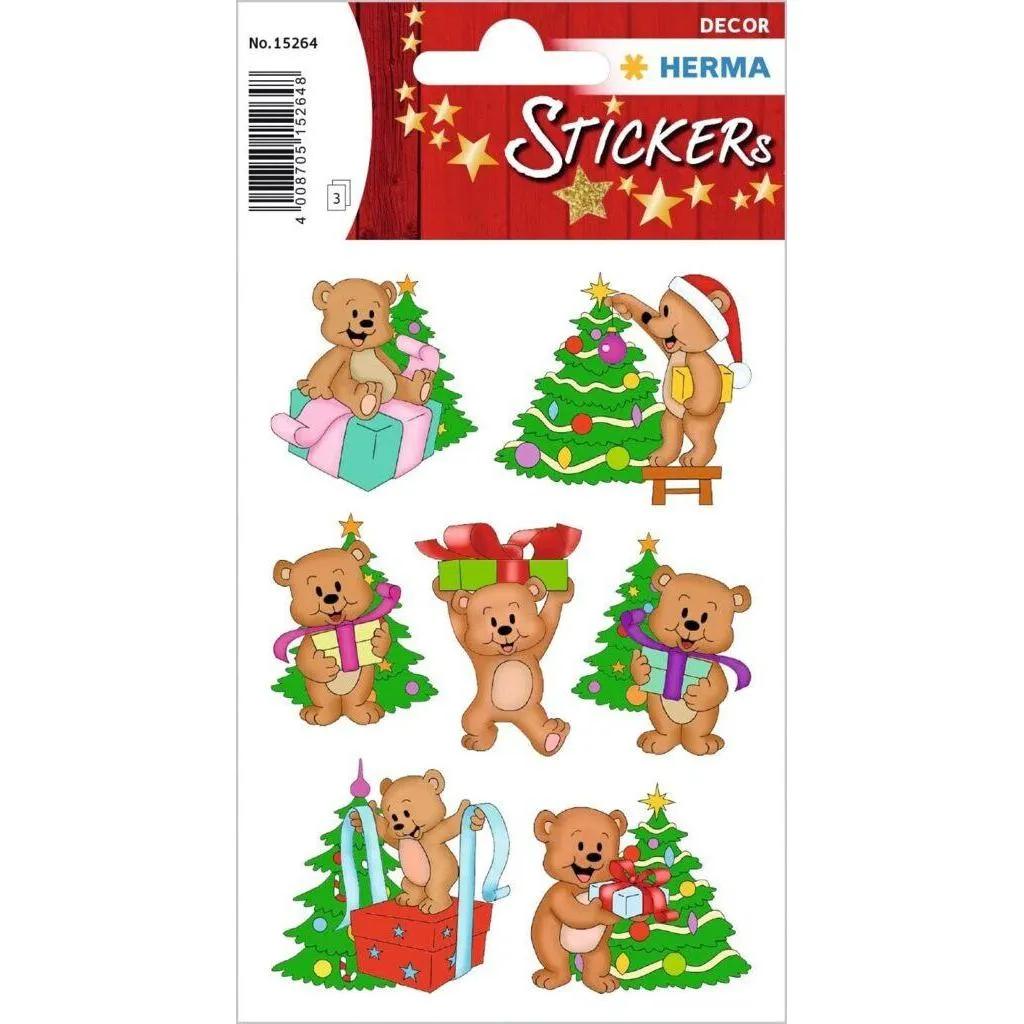 [15264] Herma Sticker Decor Christmas Bears