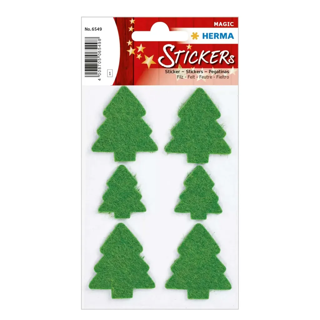 [6549] Herma Sticker Magic Christmas Trees, Felt