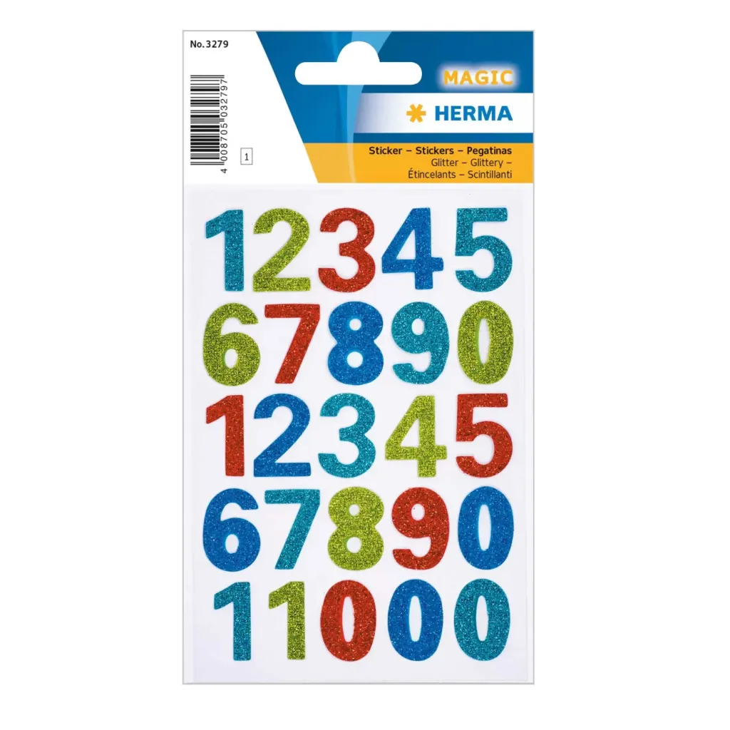 [3279] Herma Sticker Magic Numbers, Glittery Foil