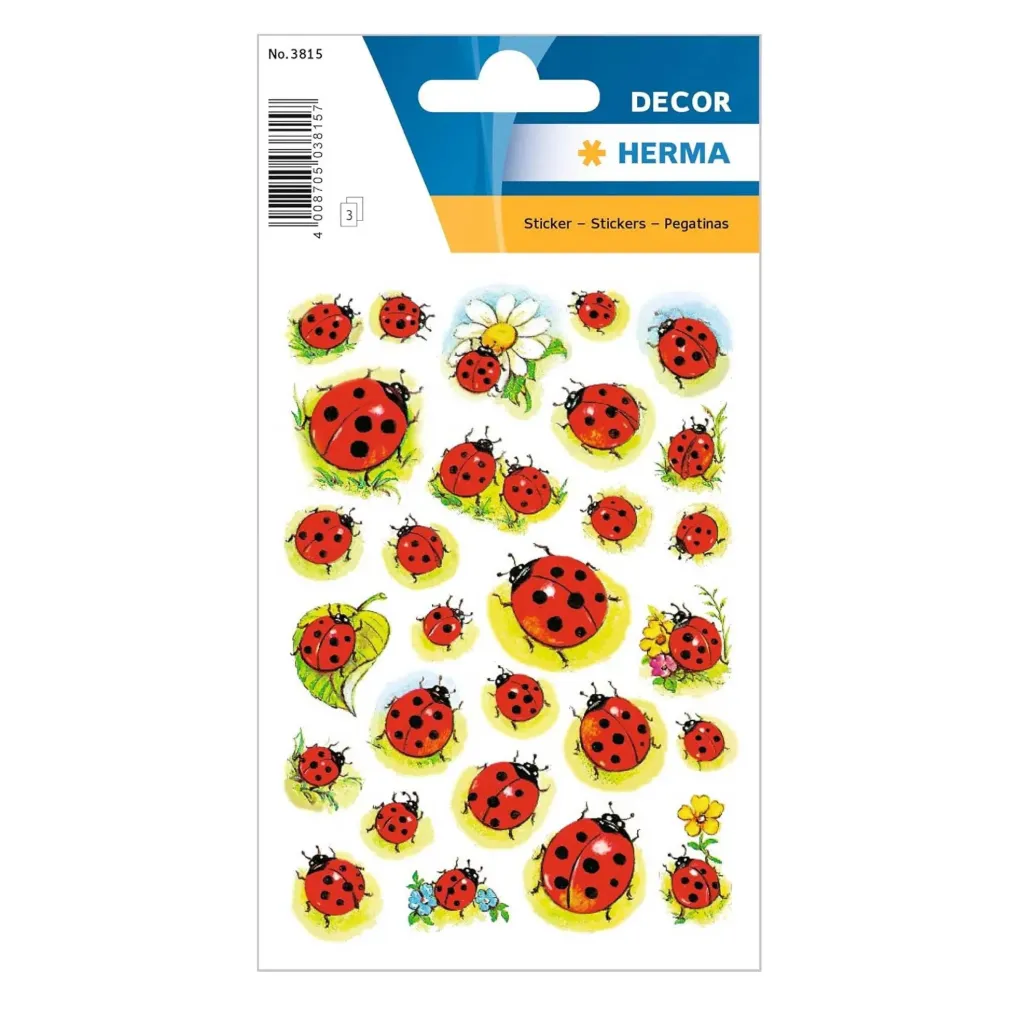 [3815] Herma Sticker Decor Ladybirds & Flowers