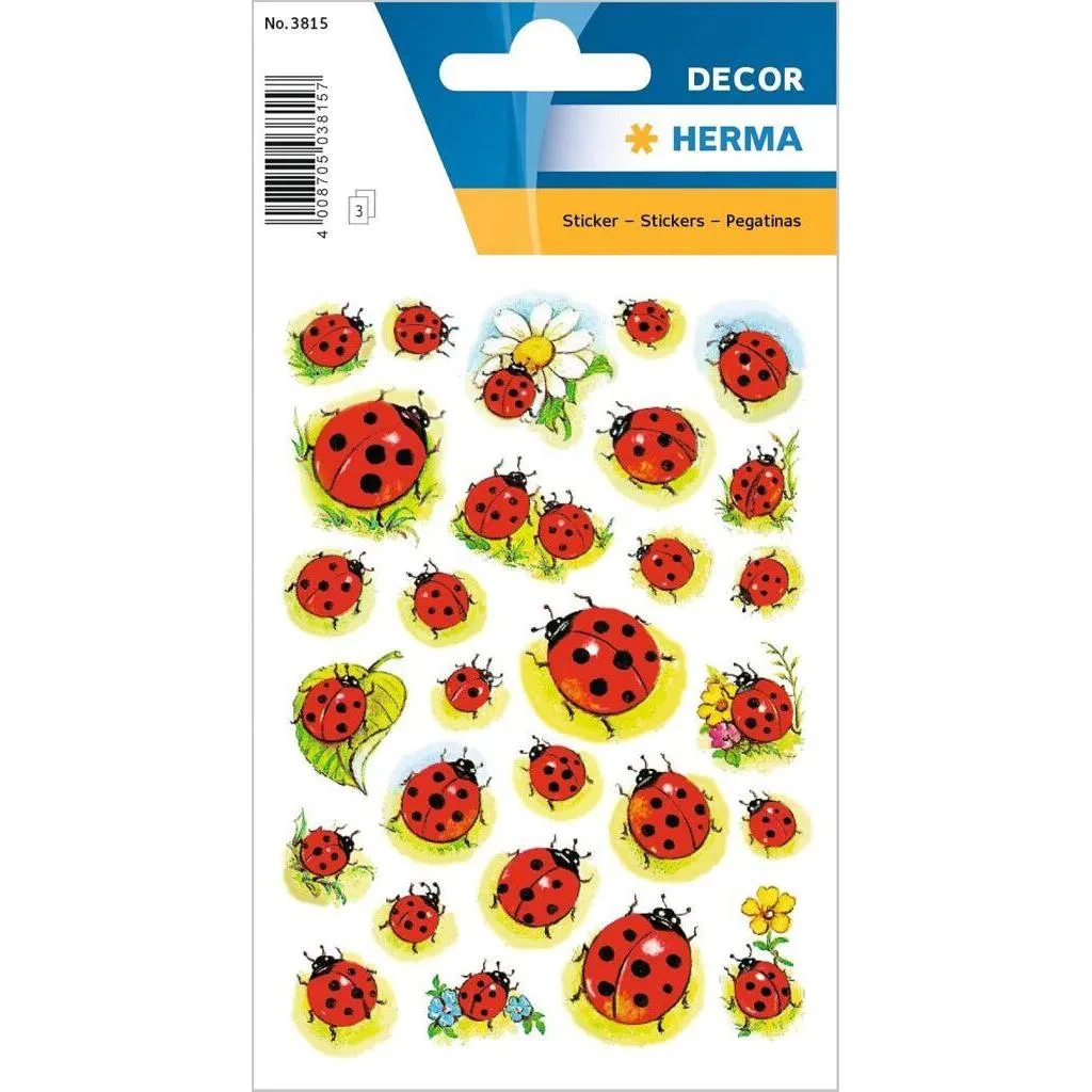 [3815] Herma Sticker Decor Ladybirds & Flowers