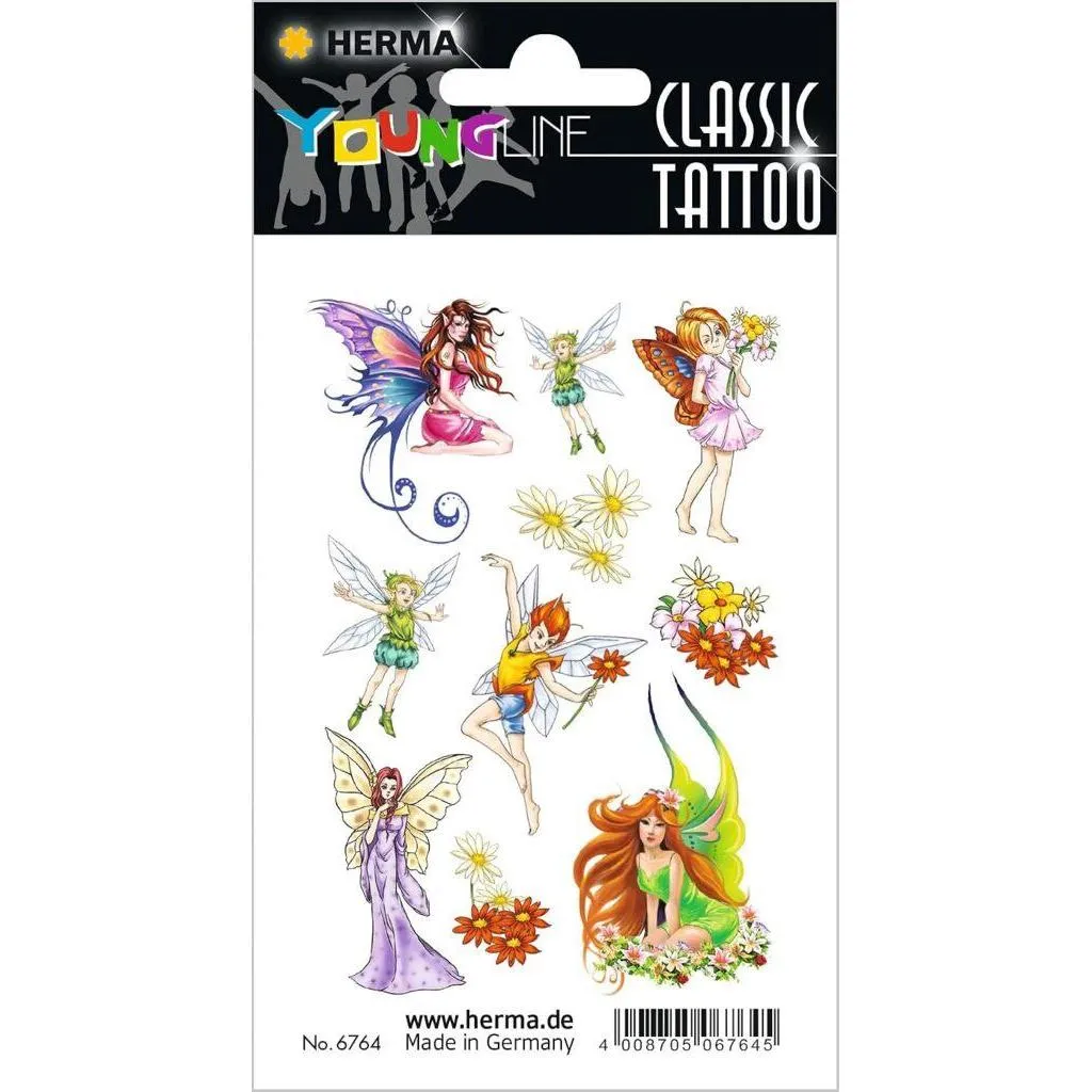[6764] Herma Sticker Classic Tattoo Fairies Colour
