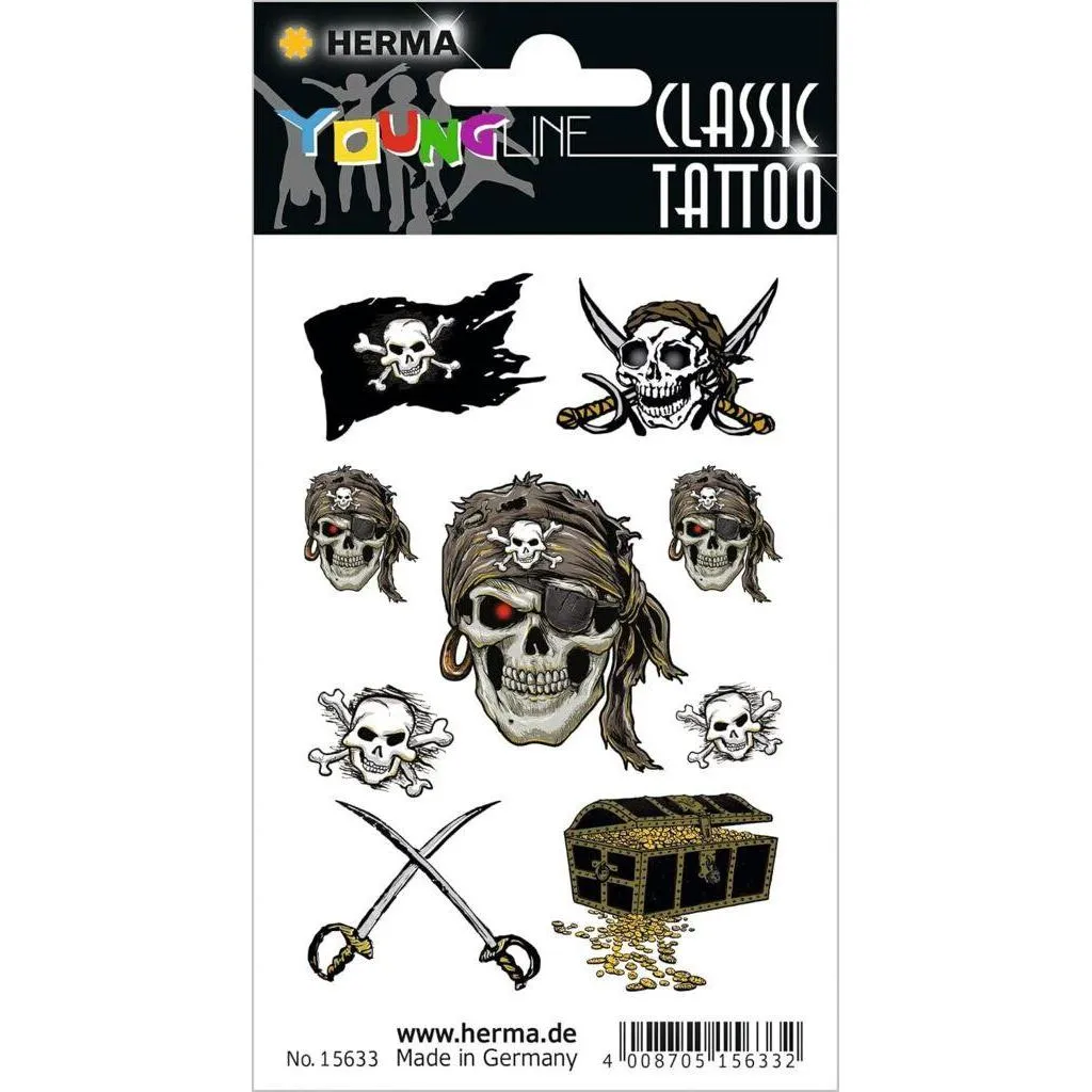 [15633] Herma Sticker Classic Tattoo Pirate Colour