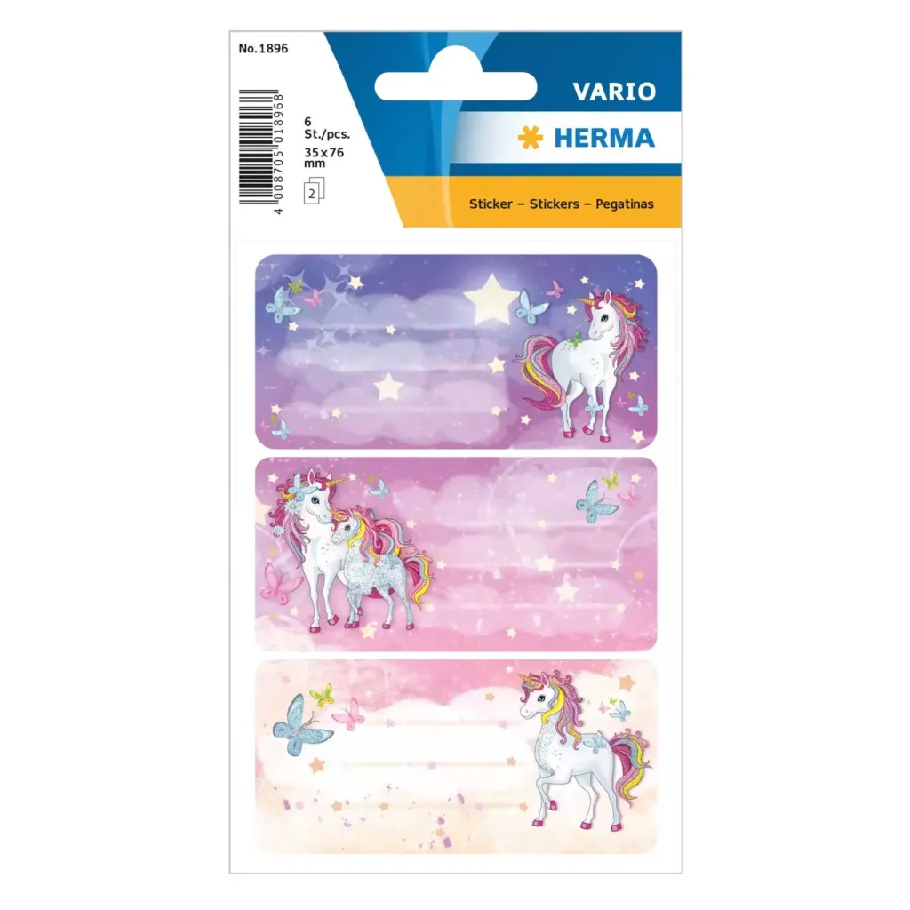 [1896] Herma Sticker Vario School Unicorn Best Friends, Glittery