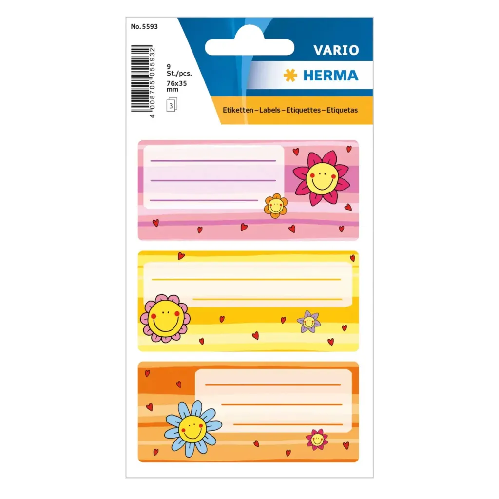 [5593] Herma Sticker Vario School Flower Faces