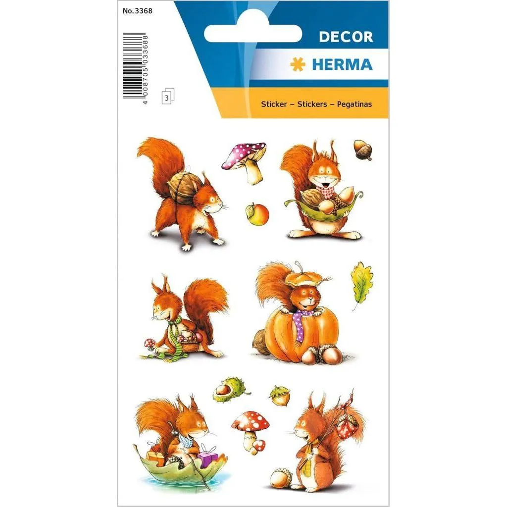 [3368] Herma Sticker Decor Brown Squirrel