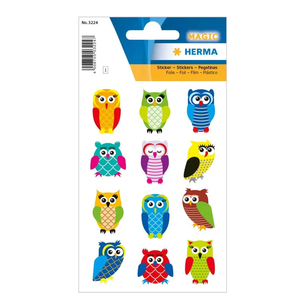 [3224] Herma Sticker Magic Owls Glittery Foil
