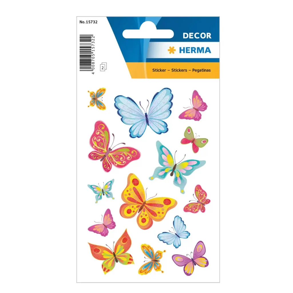 [15732] Herma Sticker Decor Butterfly  Time, Glittery