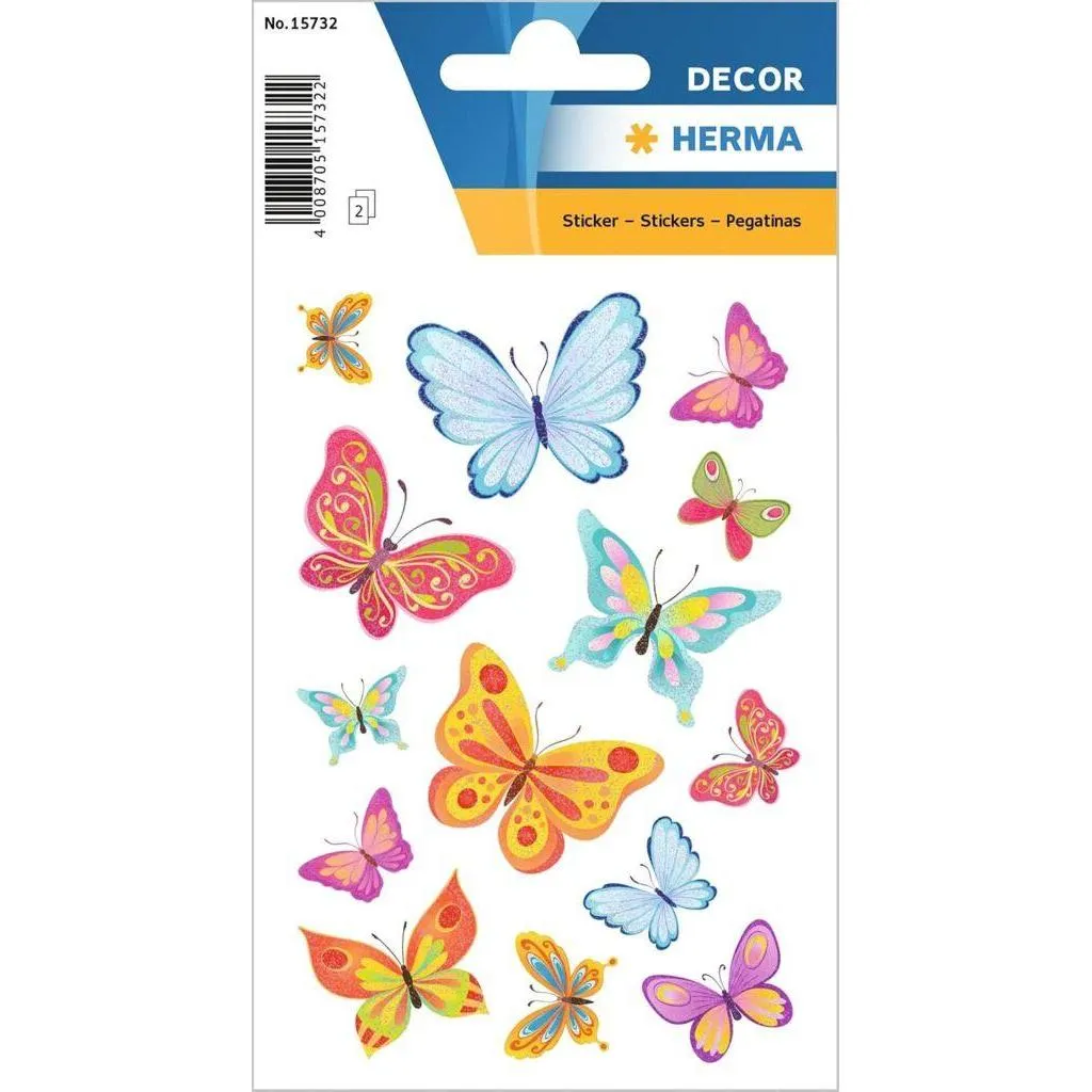 [15732] Herma Sticker Decor Butterfly  Time, Glittery
