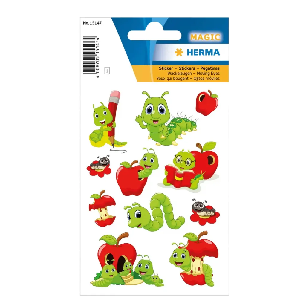 [15147] Herma Sticker Magic Fritz The Worm, Moving Eyes