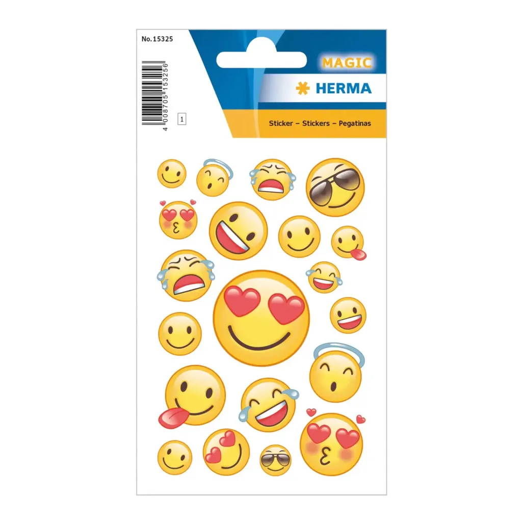 [15325] Herma Sticker Happy Smile, Transpuffy