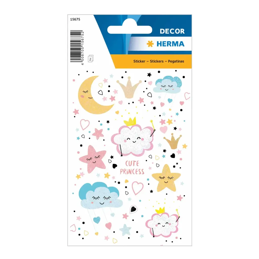 [15675] Herma Sticker Decor Cute Princess, Glittery