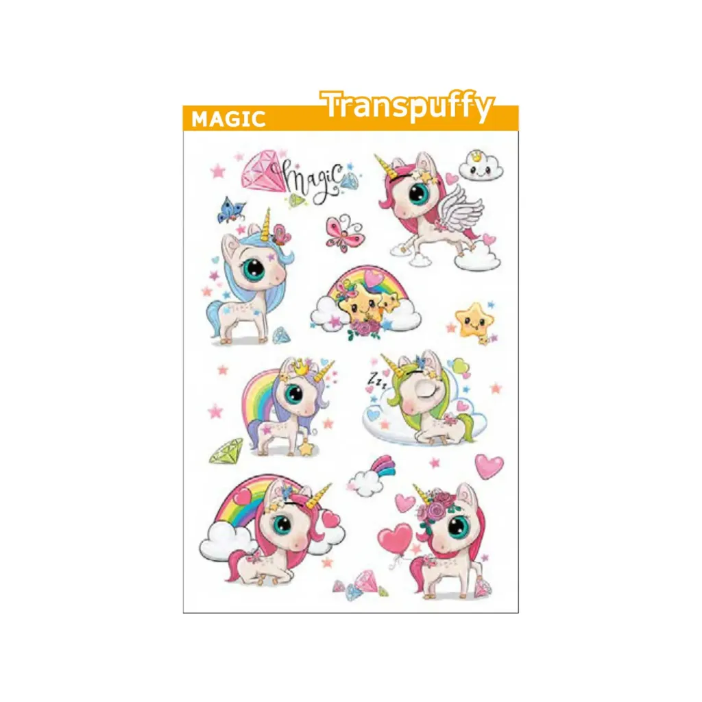 [15709] Herma Sticker Magic Enchanted Unicorn Transpuffy