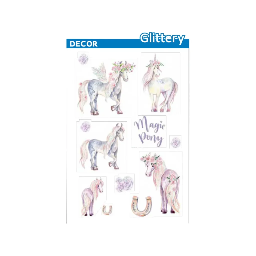 [15678] Herma Sticker Decor Magic Pony Glittery