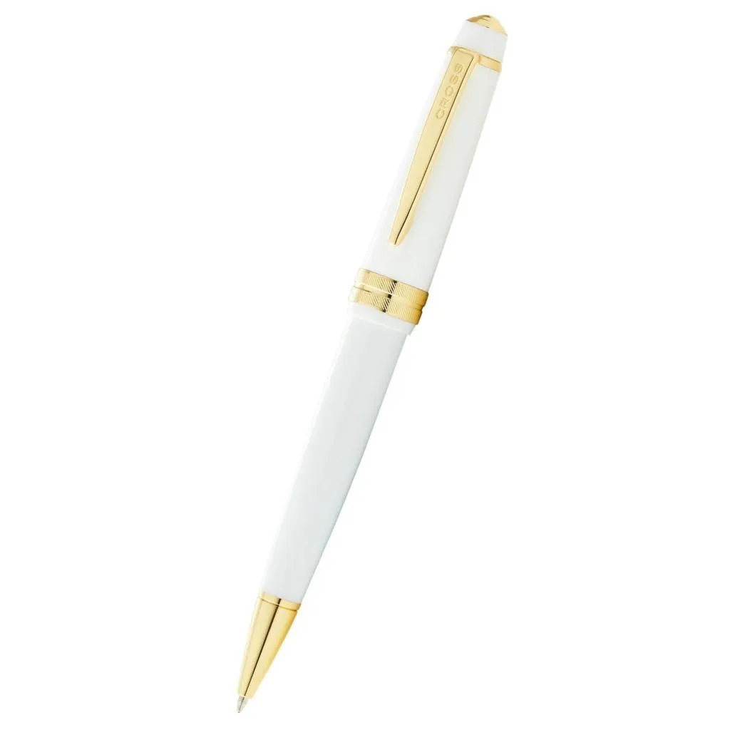 [AT0745-10] Cross Bailey Light Polished White Resin and Gold Tone Rollerball Pen