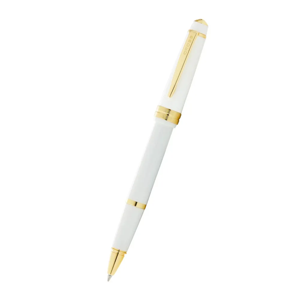 [AT0745-10] Cross Bailey Light Polished White Resin and Gold Tone Rollerball Pen