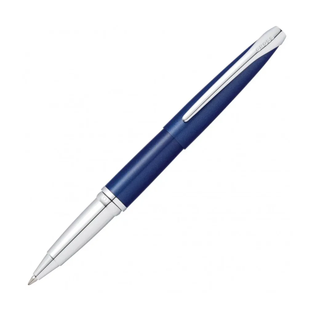 [885-37] Cross ATX Translucent Blue Lacquer with Polished Chrome Appointments Selectip Rollerball Pen