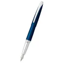 Cross ATX Translucent Blue Lacquer with Polished Chrome Appointments and Stainless Steel Medium Nib Fountain Pen