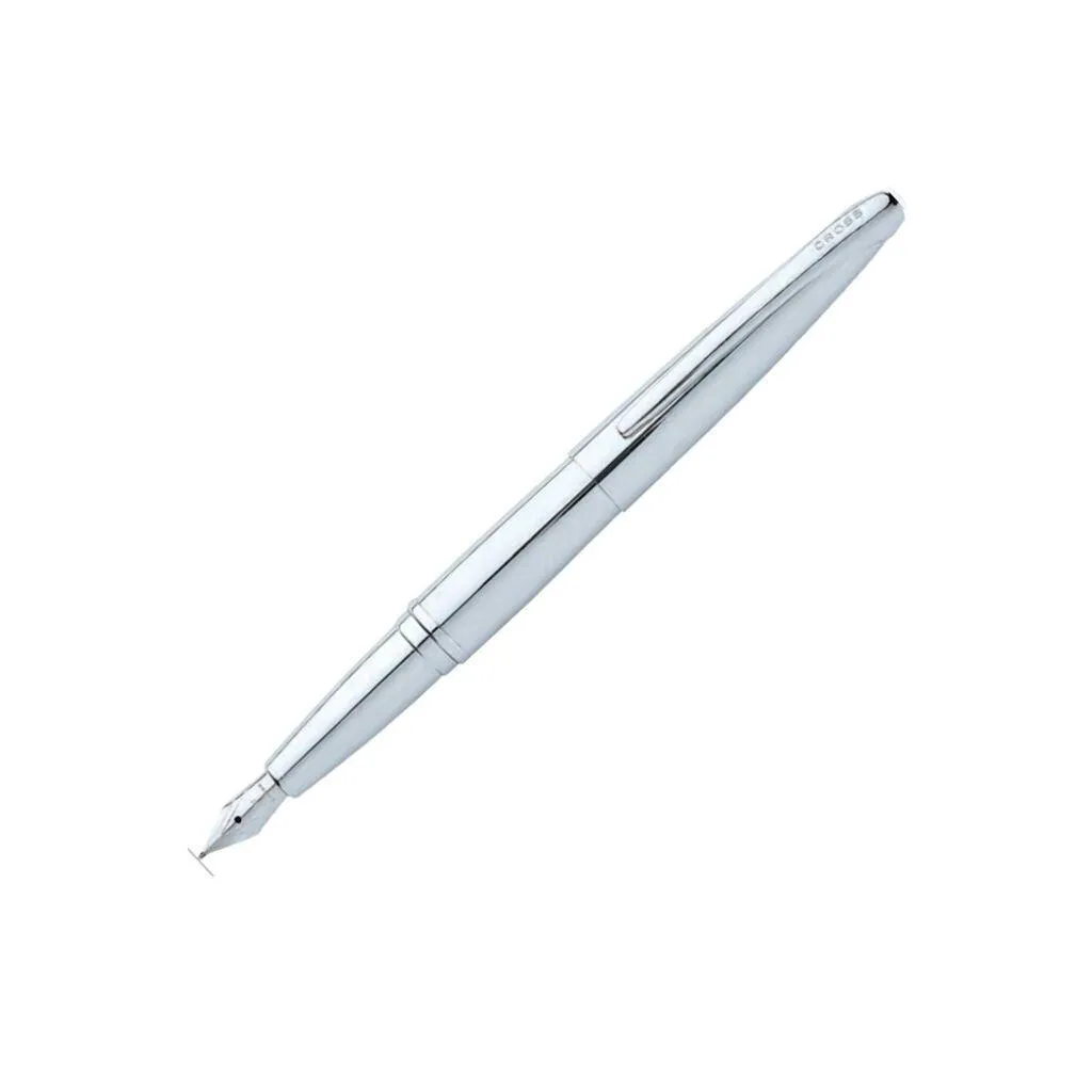 [886-2FS] Cross ATX Pure Chrome with Polished Chrome Appointments and Stainless Steel Fine Nib Fountain Pen