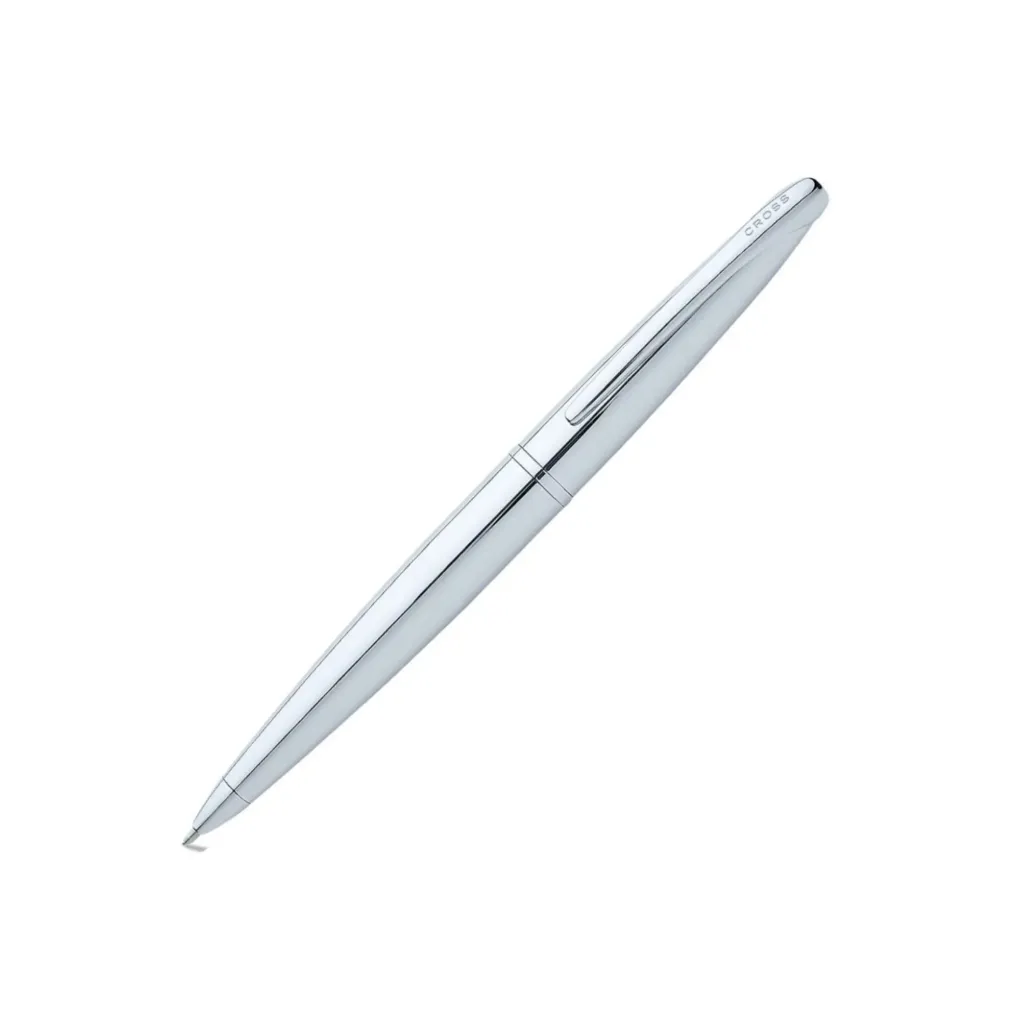 [882-43] Cross ATX Brushed Chrome with Machine-Turned, Diamond-Pattern Engraving with Chrome Appointments Ballpoint Pen