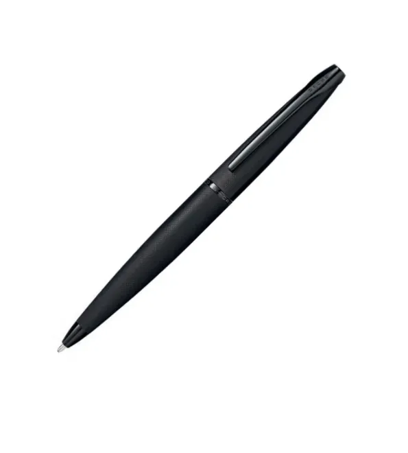 [882-41] Cross ATX Brushed Blackwith Machine-Turned, Diamond-Pattern Engraving with Polished BlackPVD Appointments Ballpoint Pen