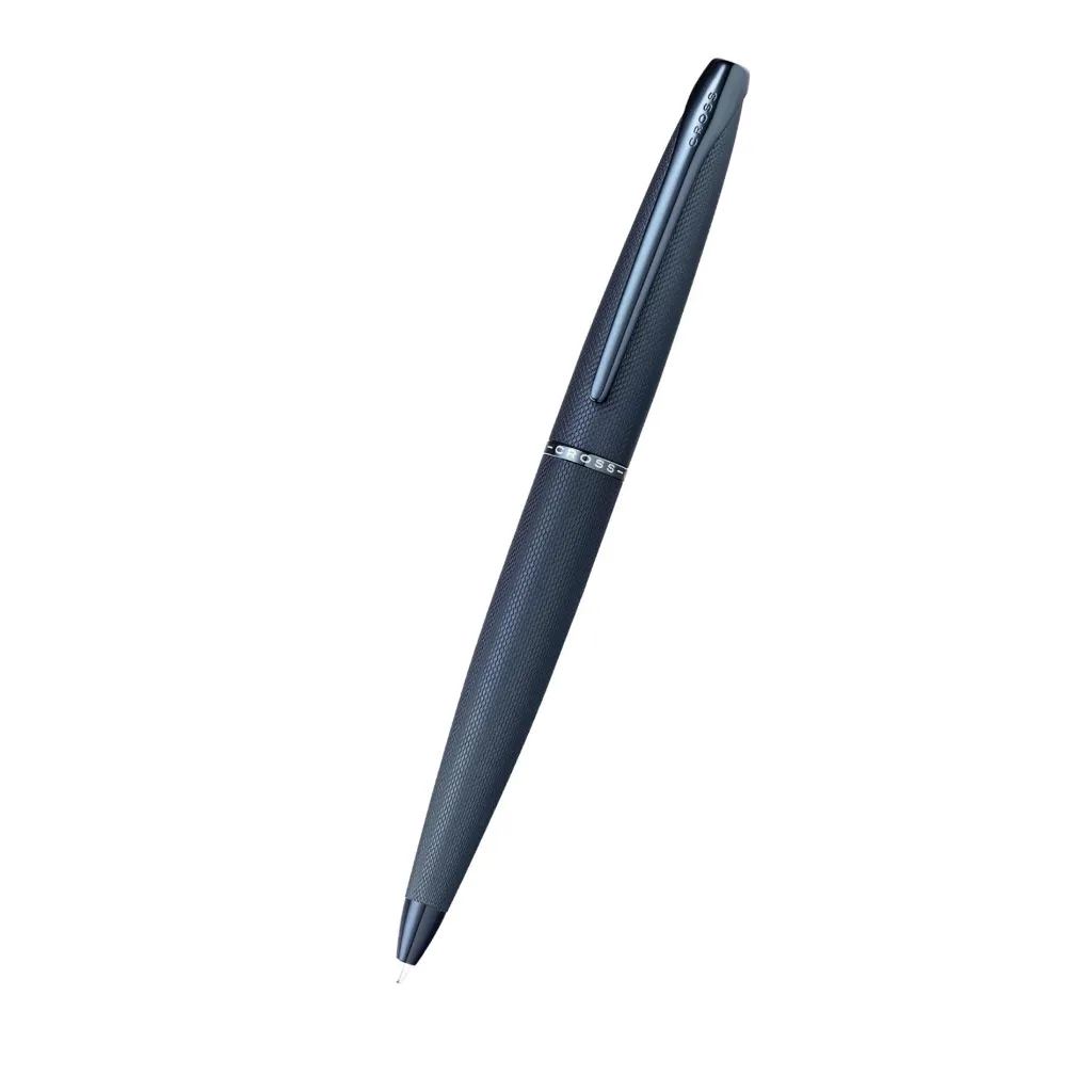 [882-45] Cross ATX Dark Blue PVD Etched Diamond Pattern with Polished Dark Blue PVD Appointments Ballpoint Pen
