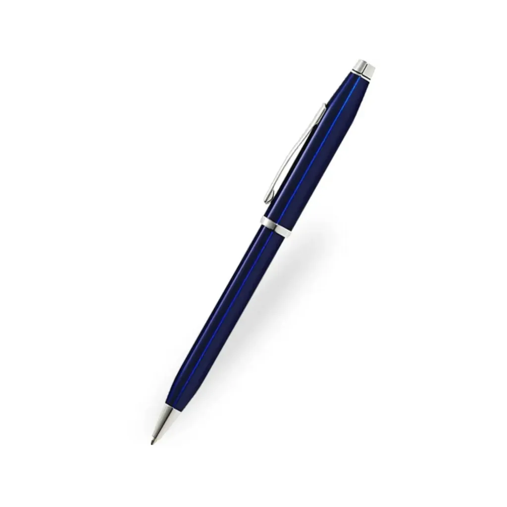 [AT0082WG-158] Cross Century II Translucent Blue Lacquer with Chrome Plated Ballpoint Pen
