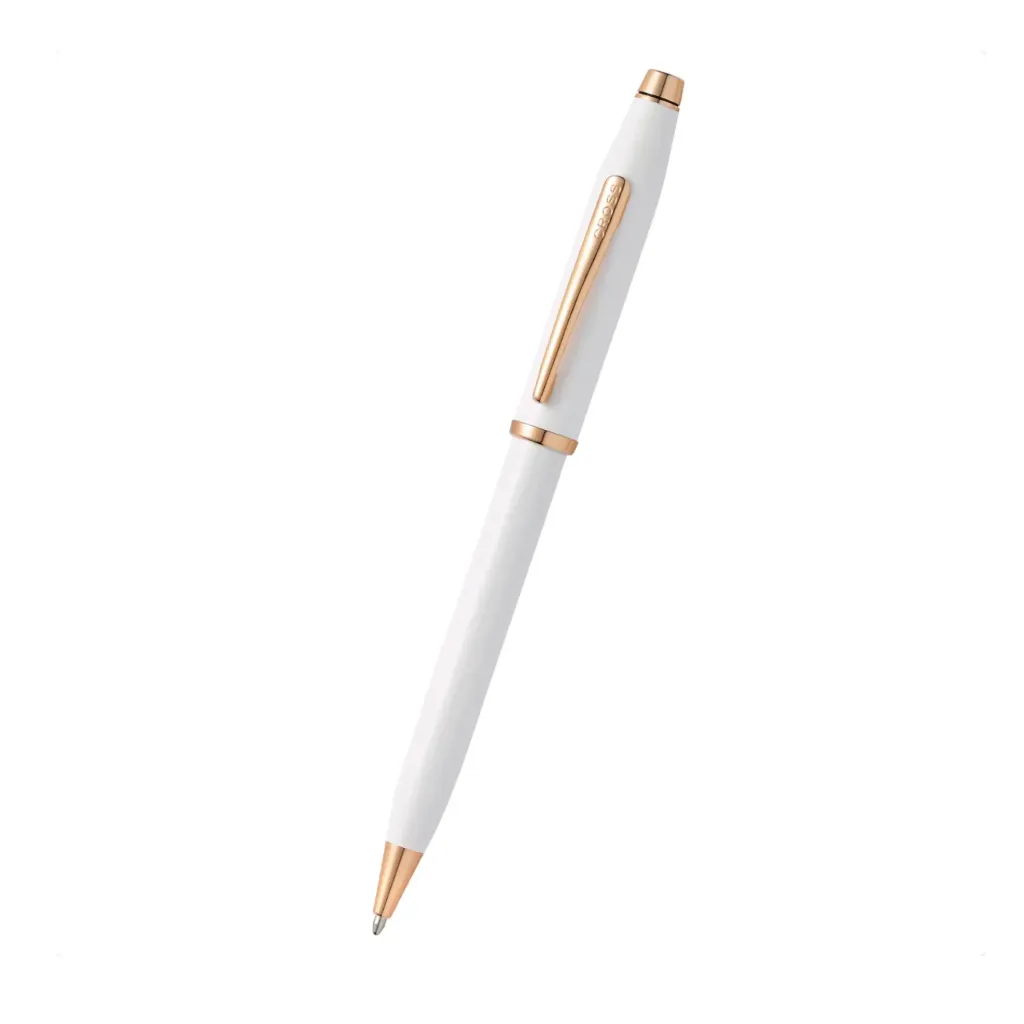 [AT0082WG-113] Cross Century II Pearlescent White Lacquer with Polished Rose Gold Ballpoint Pen