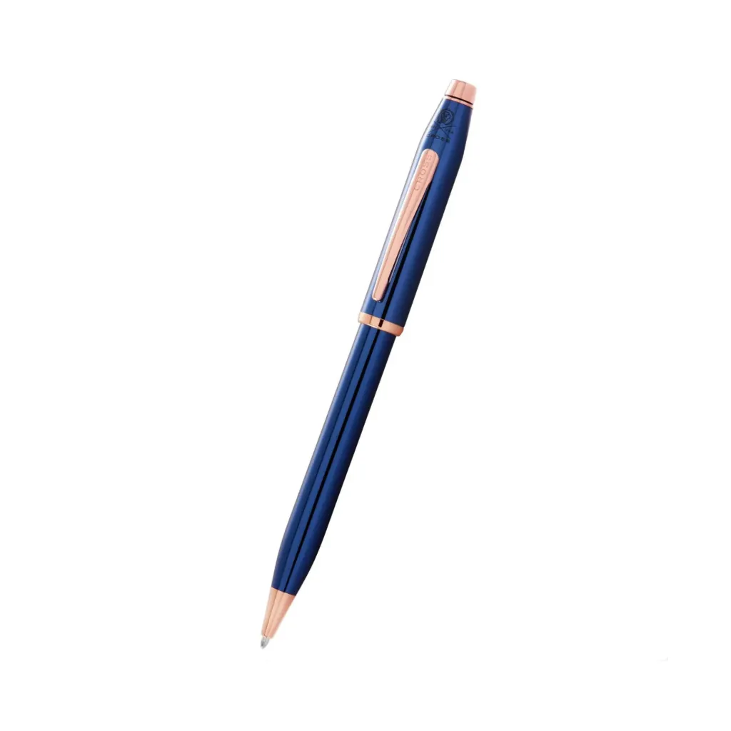 [AT0082WG-138] Cross Century II Translucent Cobalt Blue Lacquer with Rose Gold Ballpoint Pen