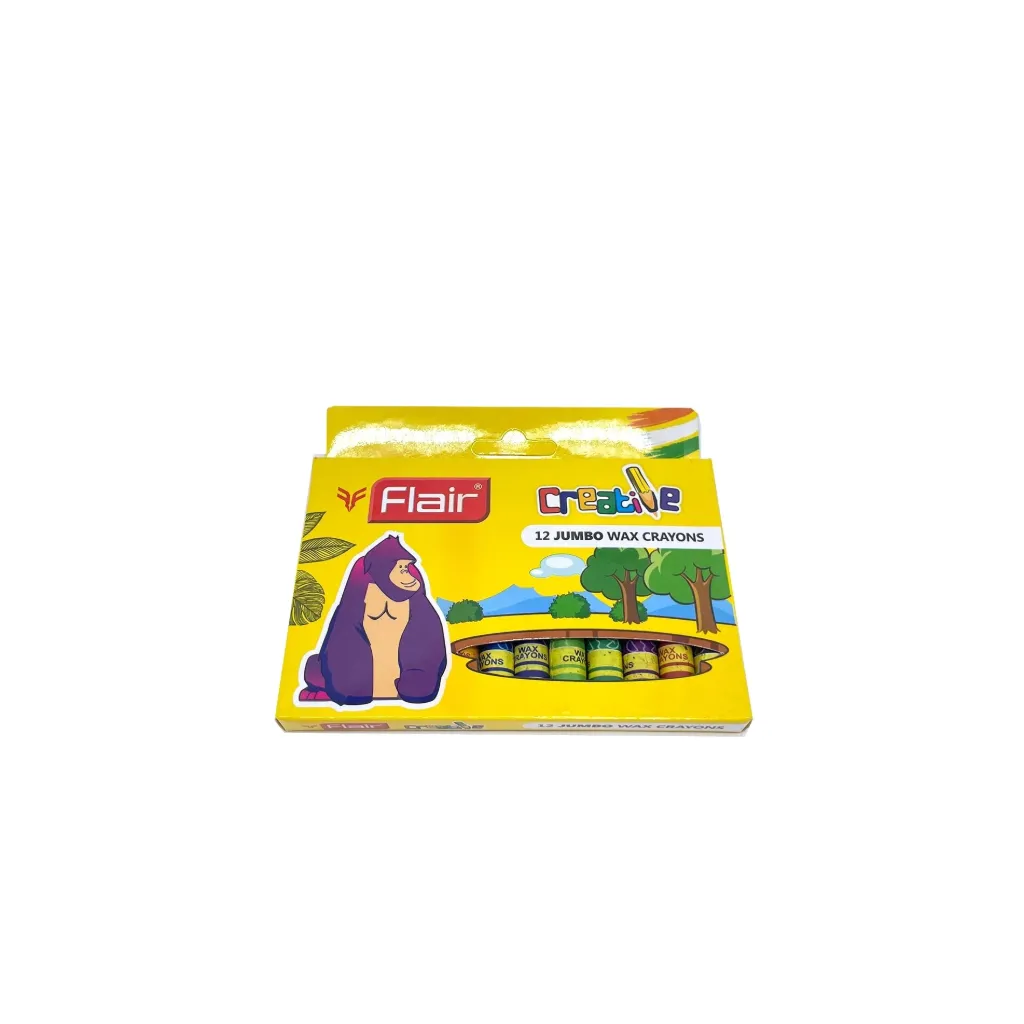 [FL WAX CRAYONS JUMBO FA 8012] Flair Wax Crayons Jumbo 12pcs Box FA 8012-Assorted