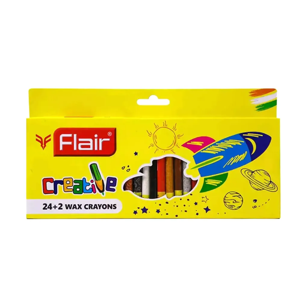 [FL WAX CRAYONS FA8004] Flair Wax Crayons 24 2Pcs Box FA 8004-Assorted
