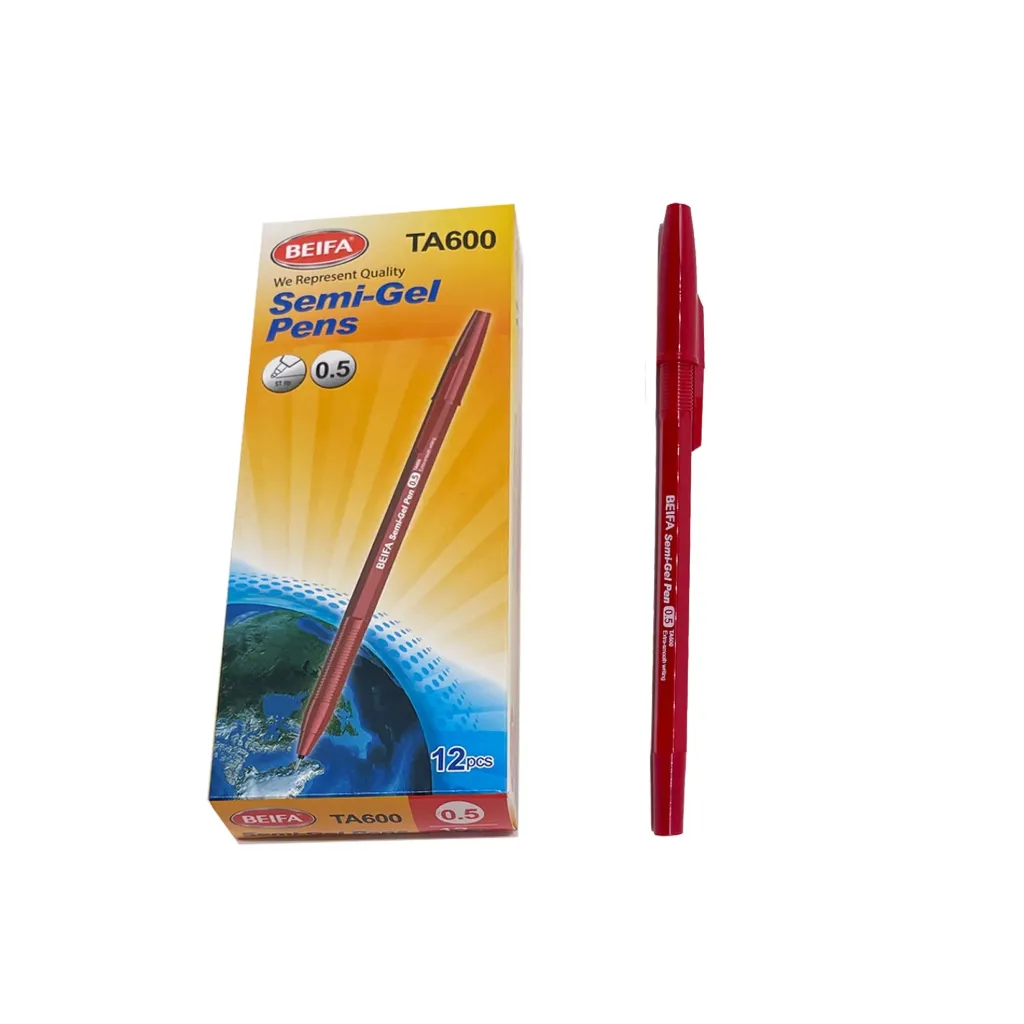 [BEIFA SEMI601 RD] Beifa Semi Gel 12 Pen Red TA601
