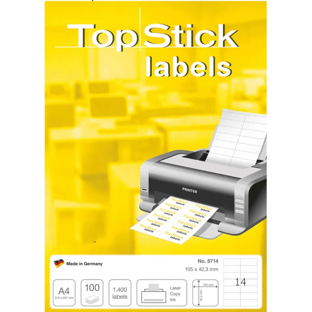 [HERMA TS14 8714] Herma Topstick Label 105x42.3 A4 14 Label