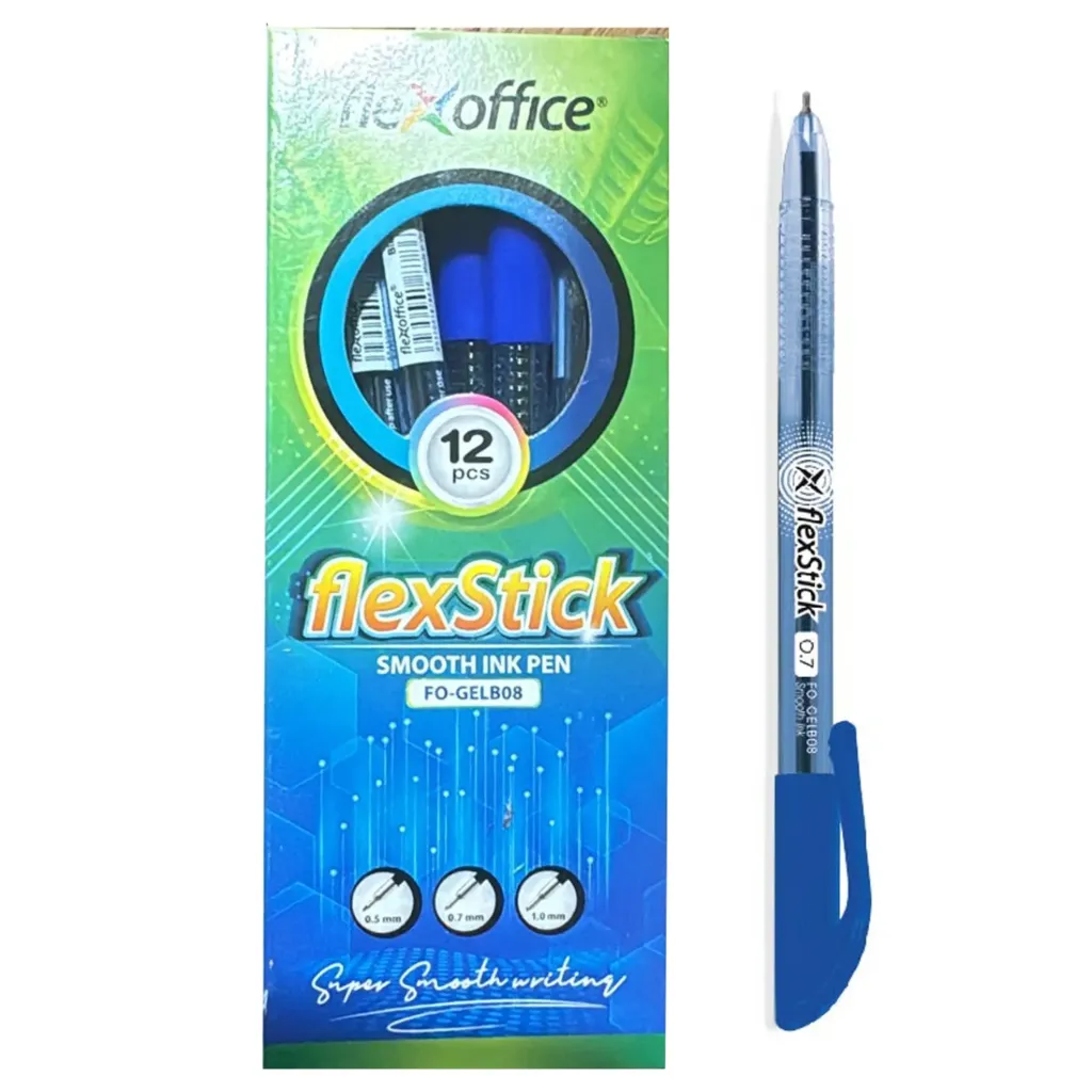 [FO-GELB08 BU] Flexoffice Smooth Ink Pen Blue FO-GELB08 12Pcs/Box