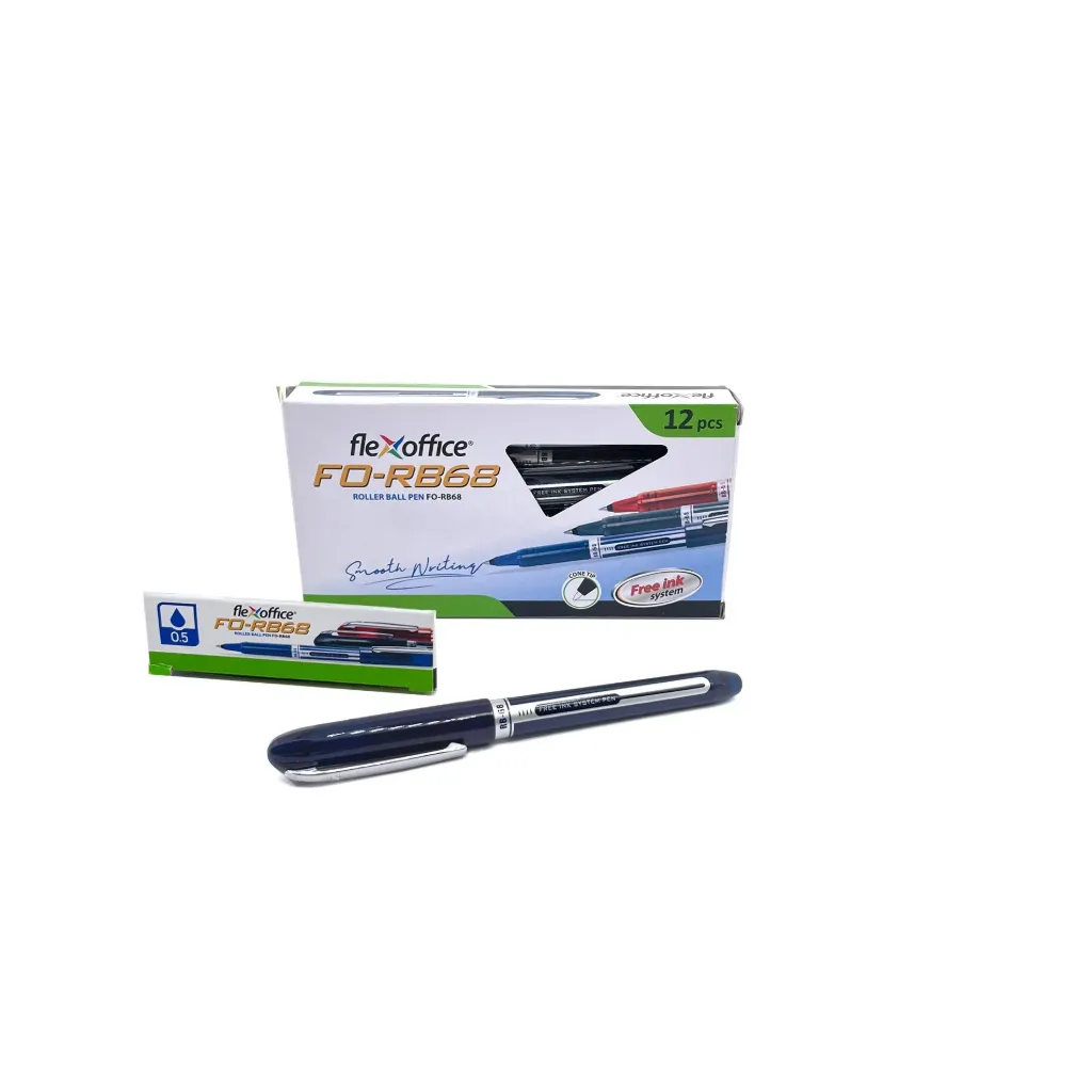 [FO-RB68 BU] Flexoffice Rollerball Pen Blue FO-RB68 12Pcs/Box