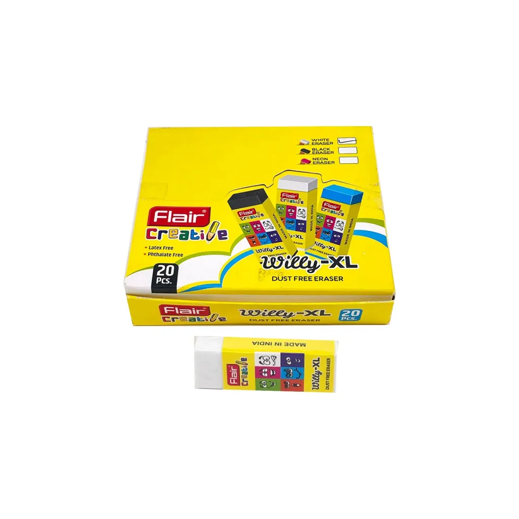 [FL WILLY20] Flair Willy XL Eraser White 20 Pcs Box