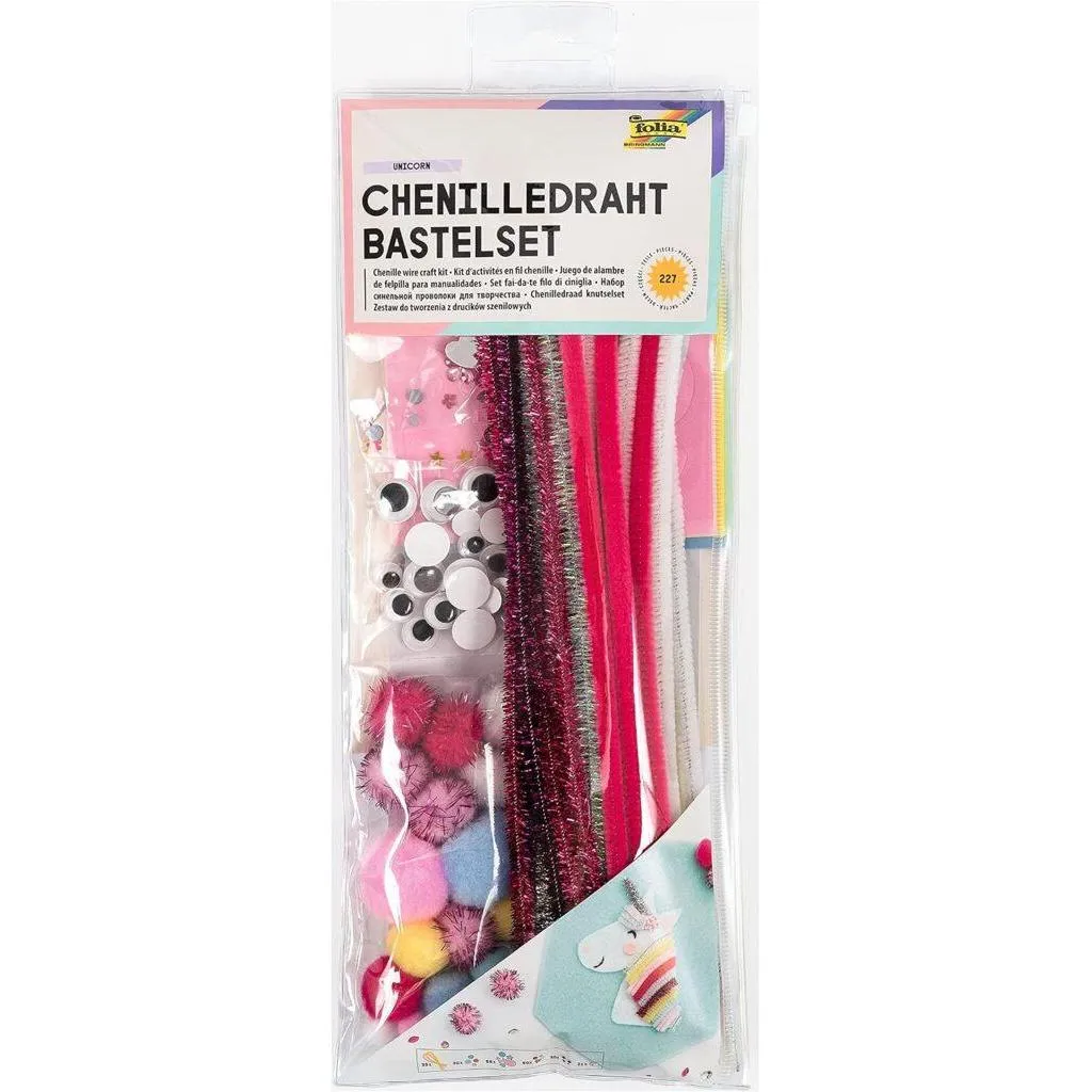 [93502] Folia Chenille Wire Craft Kit Unicorn 227 Pcs