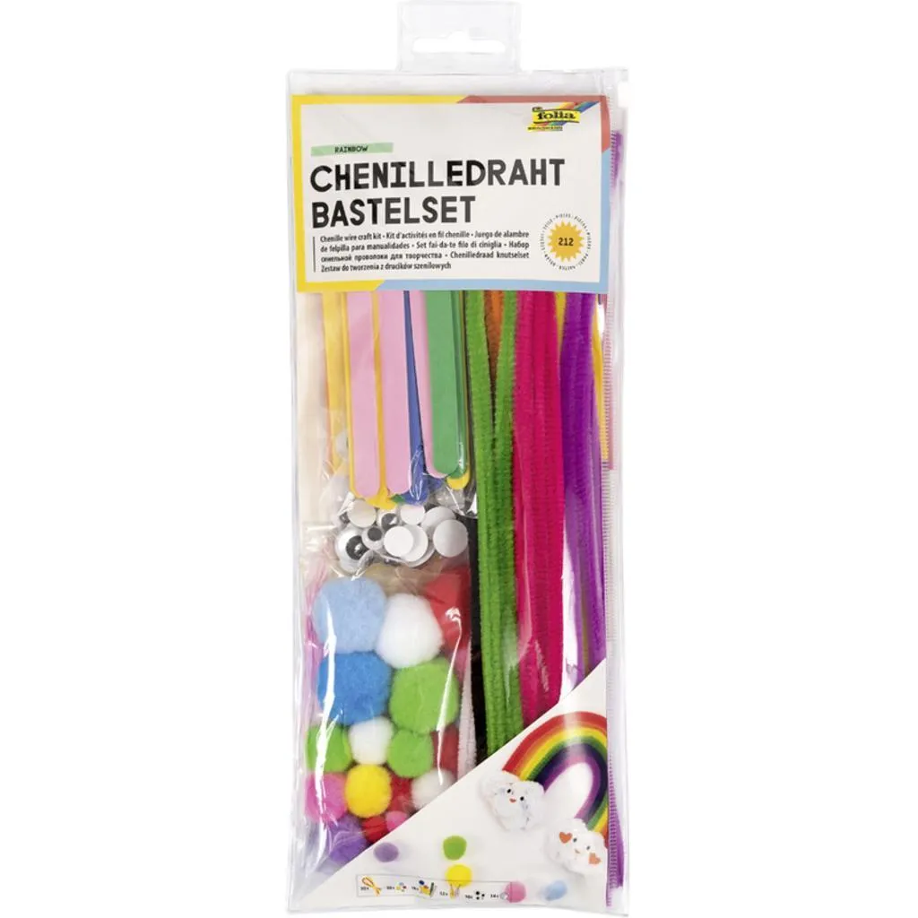 [93501] Folia Chenille Wire Craft Kit Rainbow 212Pcs
