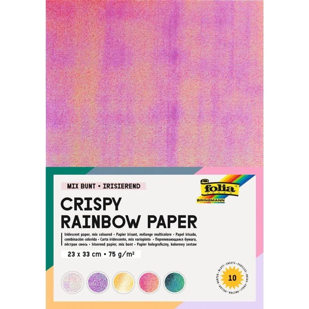 [310409] Folia Crispay Rainbow Paper, 75g/m2, 23x33cm 10 Sheets