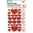 Folia Foamcraft Glitter-Sticker Hearts - Love