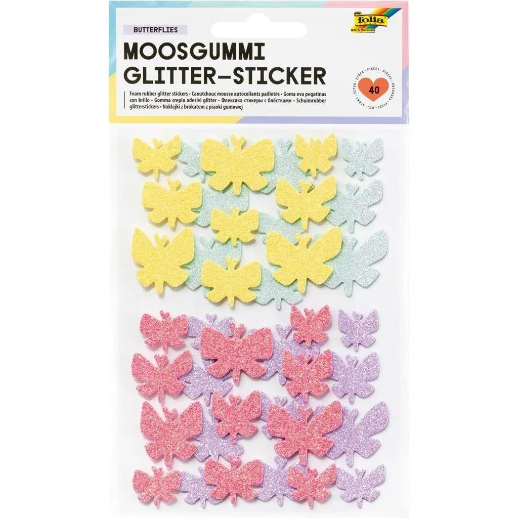 [23773] Folia Foamcraft Glitter-Sticker Butterflies
