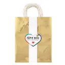 Folia Paper Bags L Gold Shiny, 110g/m2, Kraft Paper 24x31x12cm