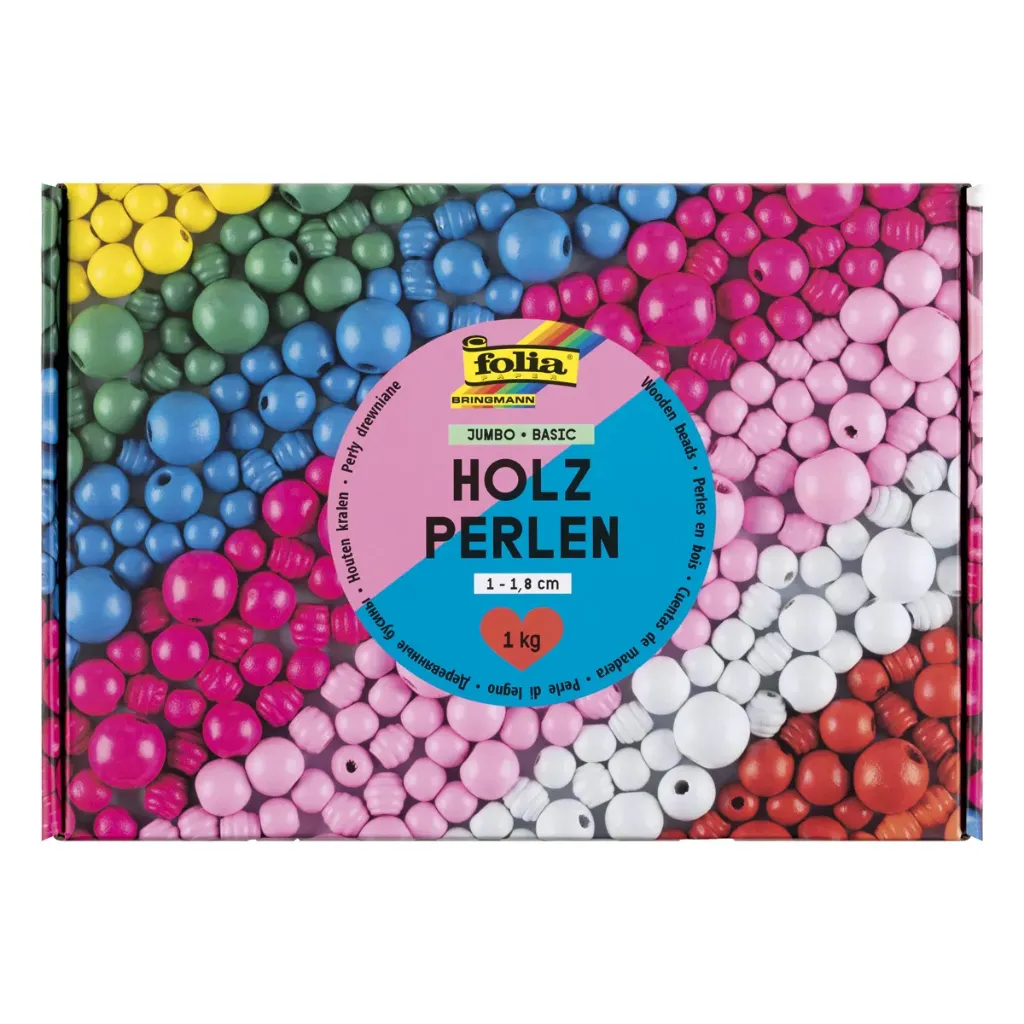 [22992] Folia Wooden Beads Jumbo, Basic, 1kg