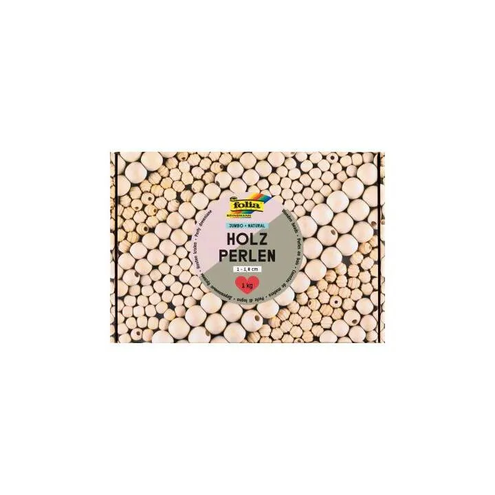 [22991] Folia Wooden Beads Jumbo, Natural, 1kg